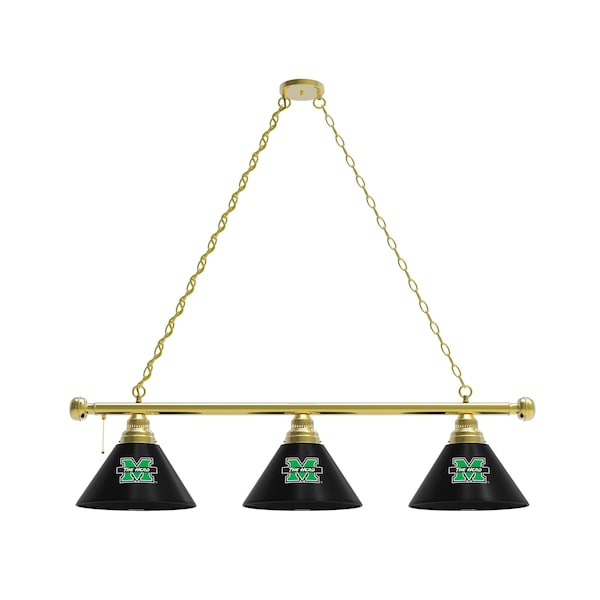 Marshall 3 Shade Billiard Light, Brass Fixture
