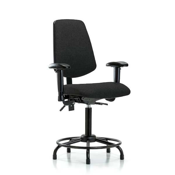 Fab Med Bench Chair, Bk, RT, Glds, Blk, 6-Way Adjustable, 22" to 29" Height, Black