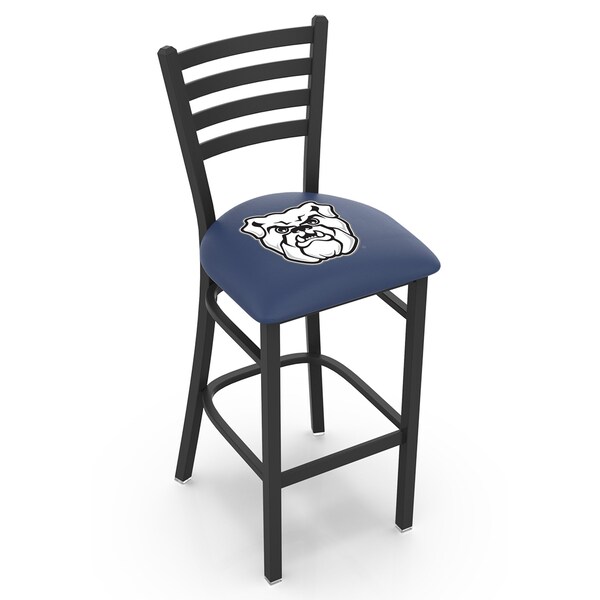 25" Blk Wrinkle Butler Stationary Counter Stool, Ladder Back