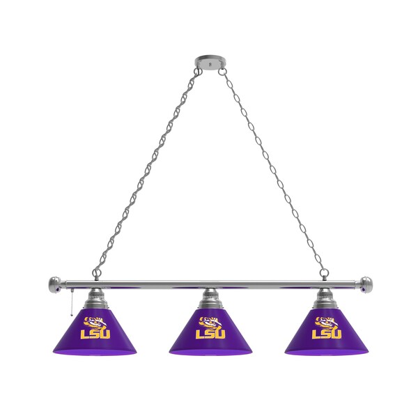 Louisiana State 3 Shade Billiard Light, Chrome Fixture