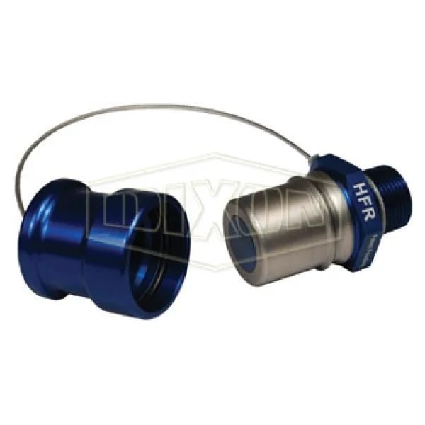 FloMAX High Flow Dry Disconnect Receiver with Cap, Adapter, Quick Disconnect Coupler x FNPT, Aluminu