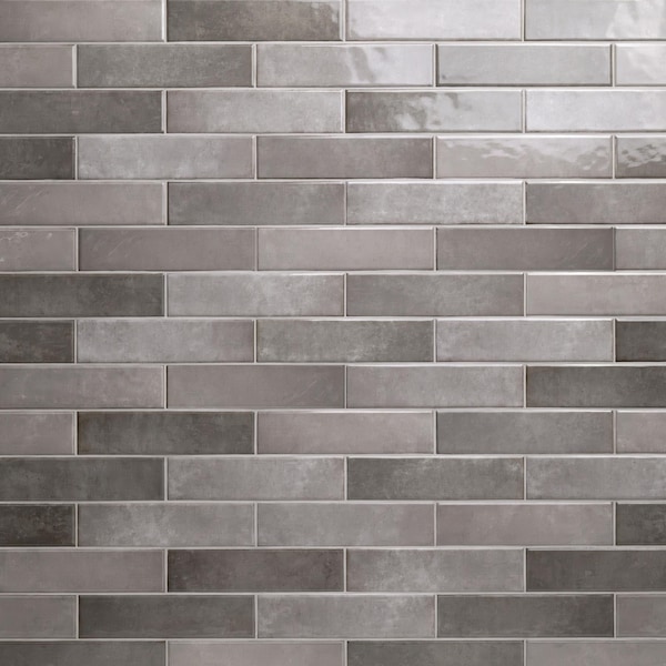 Renzo Storm 3" X 12" Glossy Ceramic Wall Tile, PK22