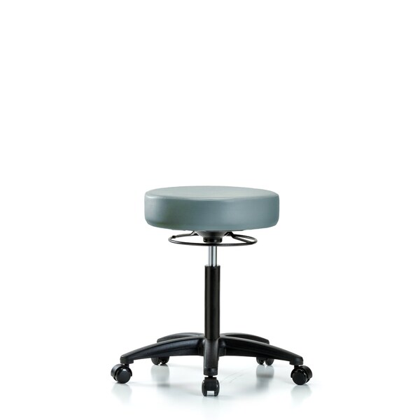 Vinyl Stool, Med Bench, Casters, Storm