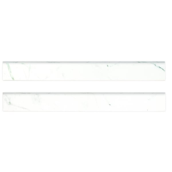 Regallo Calacatta Isla 3" X 24"  Matte Porcelain Bullnose Wall Tile, PK10