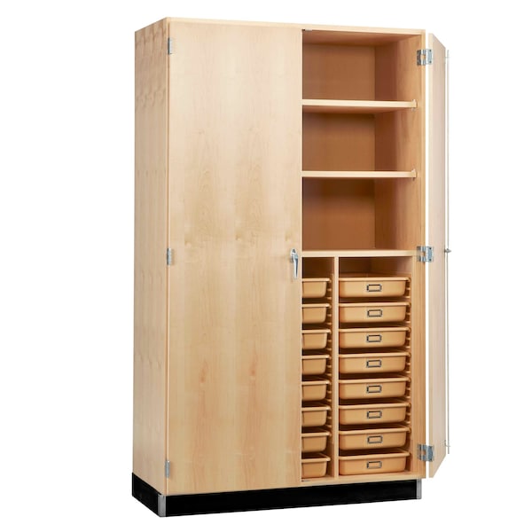 Shelving Storage Cabinet, 84 in H, 48 in W, (1) Fixed, (2) Adjustable Shelves