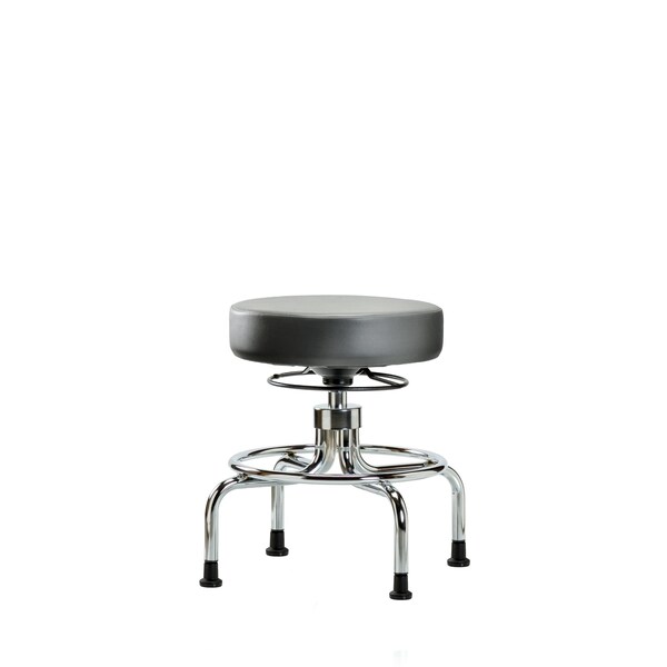 Vinyl Screw-Lift Stool, Med Bench, Glides, Sterling