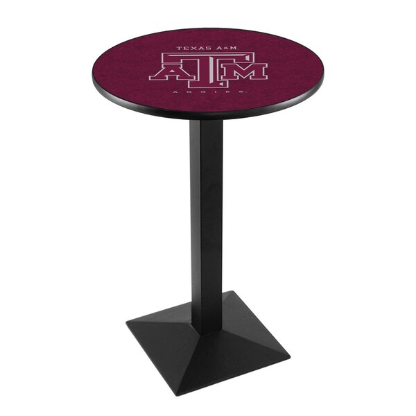 42" Blk Wrinkle Texas A&M Pub Table, 36" dia. Top