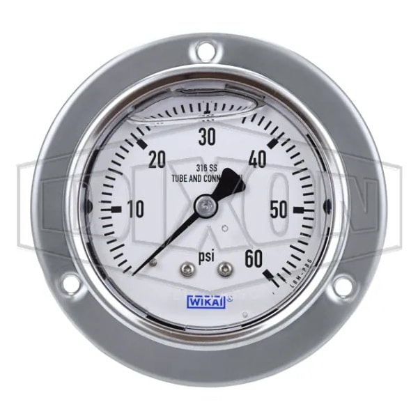 Panel Builder Gauge, 0 to 100 psi, 1/4 in Connection, 2-1/2 in Dial, +/- 2-1-2 %, Glycerin Liquid Fi