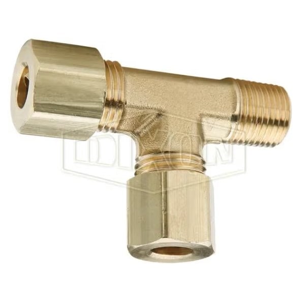 The Right Connection Tube-to-Pipe Run Tee, 1/4 x 1/8 x 7/16-24 in Nominal, Tube x Straight MPT End S