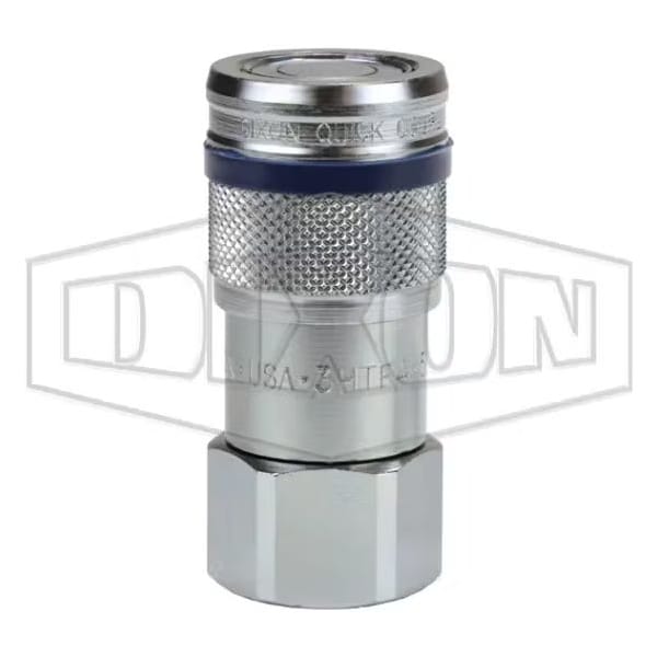 DQC HT Flushface Female Coupler, 7/8-14 Nominal, Female O-Ring Boss End Style, Steel