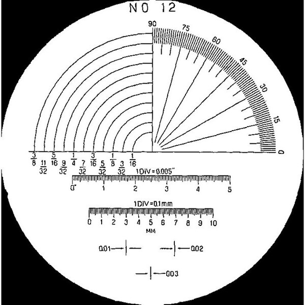 Reticle, No 12, for Pocket Comparator