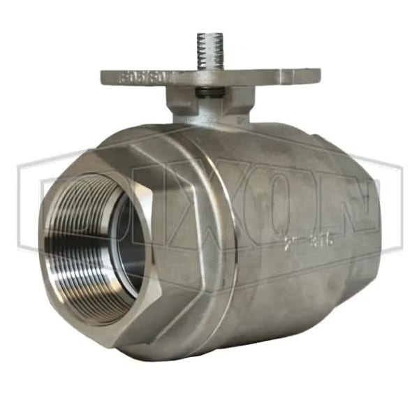 2 pc Industrial Ball Valve, 3 in Nominal, FNPT End Style, Stainless Steel Body, Full Port, PTFE Soft