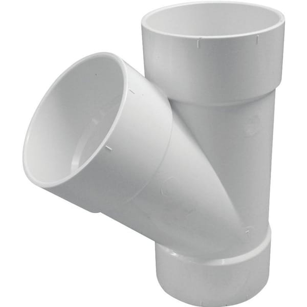 CANPLAS Sewer Pipe Wye, 6 in, Hub, PVC, White, SCH 40 Schedule