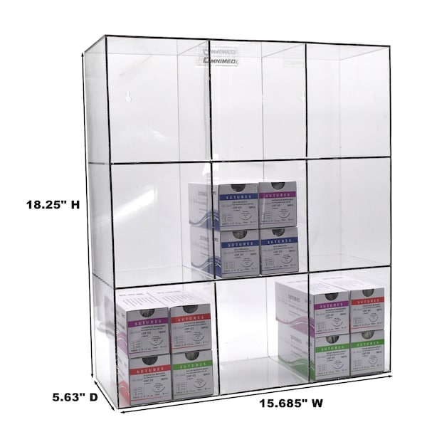 Impact Resistant Wall Mounted Suture Rack (Triple Tier)