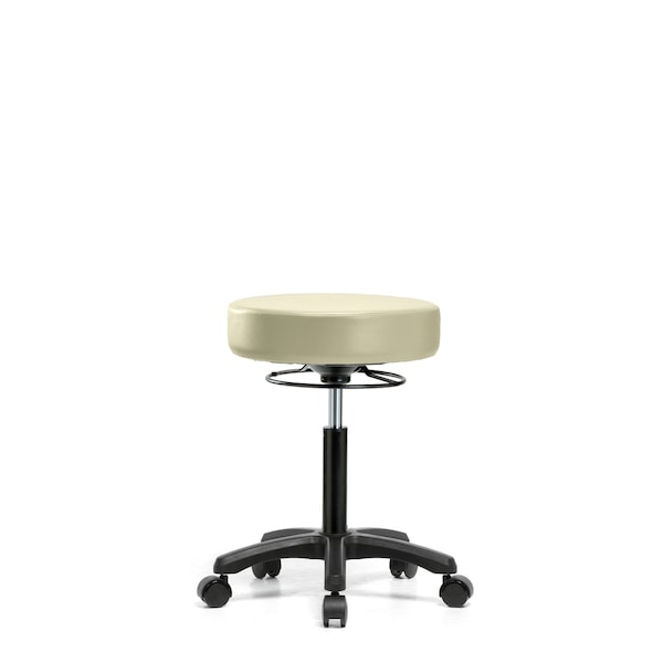 Med Bench Mini-Stool, Vinyl, Casters, Wht