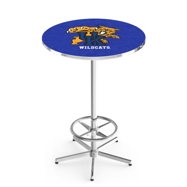 42" Chrome Kentucky "Wildcat" Pub Table, 36" dia. Top
