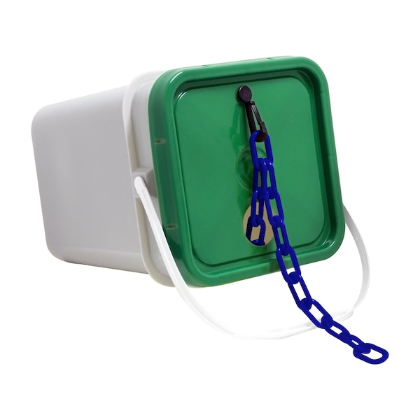 1.5" x 300' Traffic Blue Plastic Safety Chain - Pail