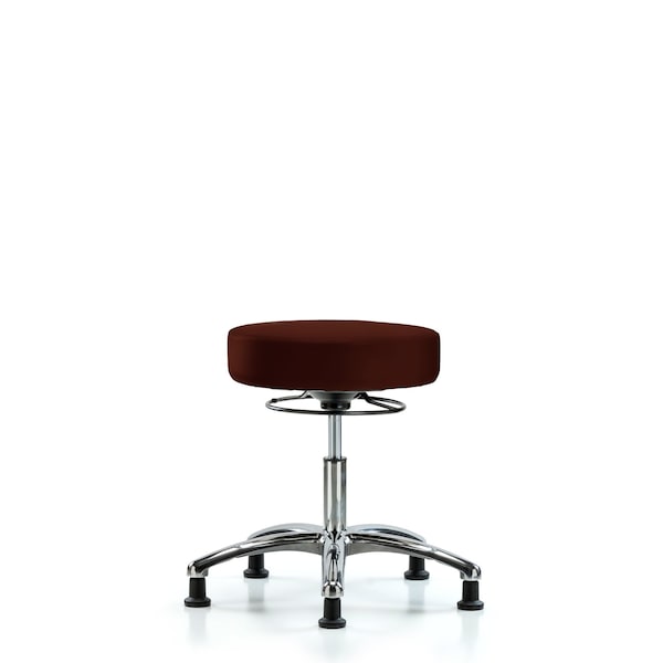 Desk Stool, Vinyl, Chrome, Glides, Burg