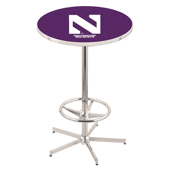 42" Chrome Northwestern Pub Table, 36" dia. Top