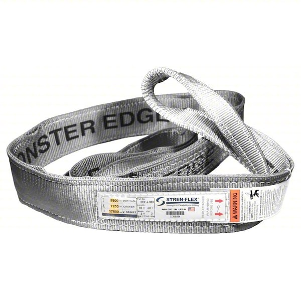 Web Sling, Flat Eye, 10 ft L, 16500 lb Cap