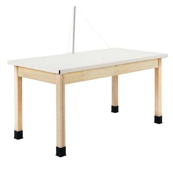 Rectangle Table, Clay Wedging, 60" W, 62" L, 30" H, ChemGuard Laminate, Black