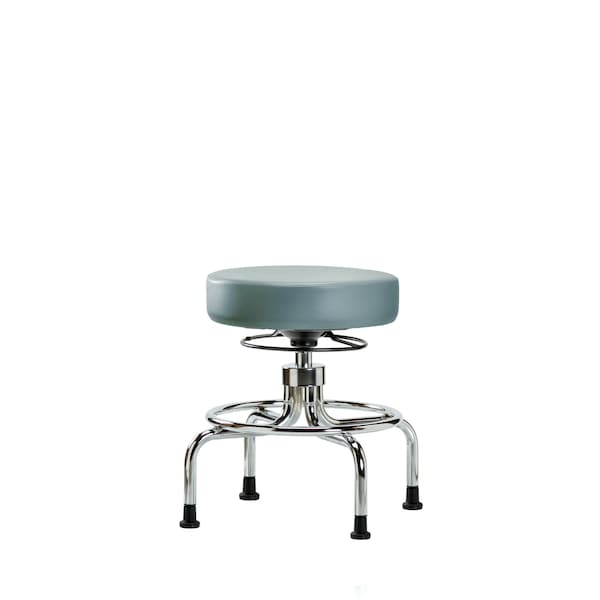 Vinyl Screw-Lift Stool, Med Bench, Glides, Storm