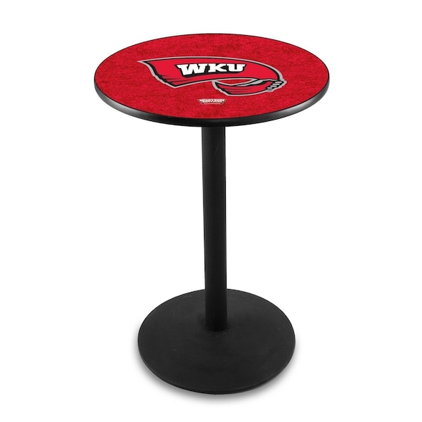 42" Blk Wrinkle Western Kentucky Pub Table, 36" dia. Top