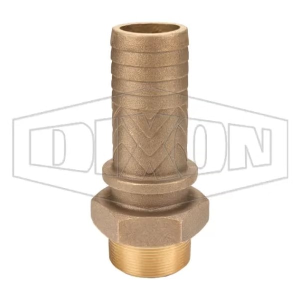 Boss Hose Stem, 2 in, MNPT x Hose Shank, Brass, Domestic