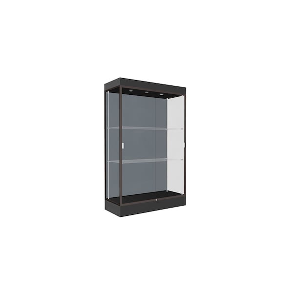 Lighted Floor Display Case 48x76x20, 6" Base, Bronze
