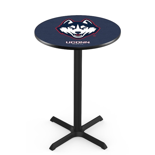 42" Blk Wrinkle Connecticut Pub Table, 36" dia. Top