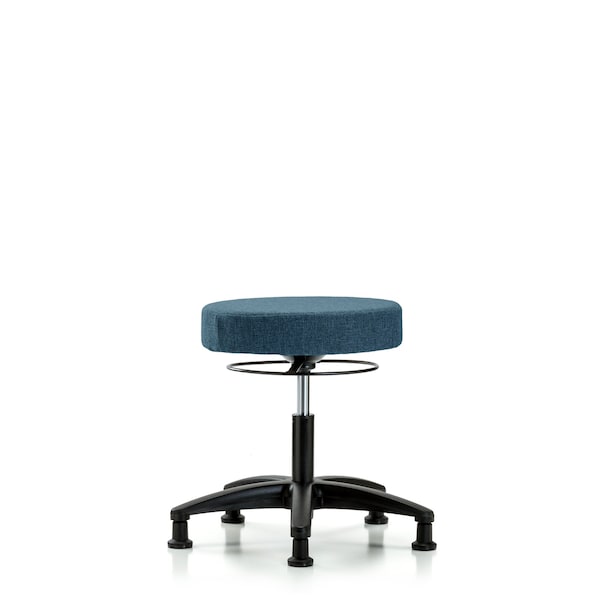 Desk Stool, Fabric, Glides, Blu