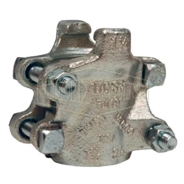 Boss 4-Bolt Hose Clamp, 1-1/4 ID x 1-50/64 to 2-6/64 OD in, Iron Band, Domestic