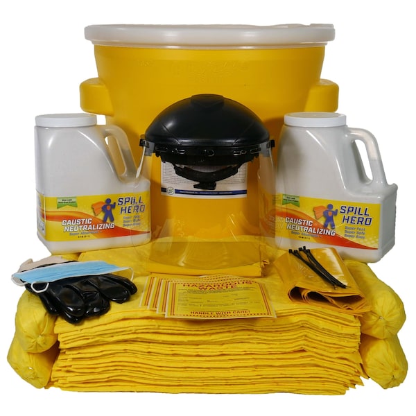 Spill Kit, Caustic Neutralizer, 20 gal.