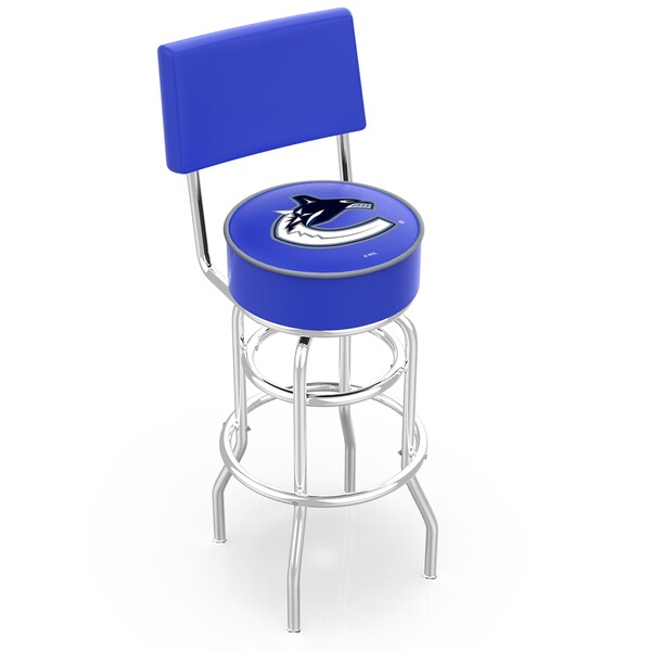 25" Chrome 2-Ring Vancouver Canucks Swivel Bar Stool, Back