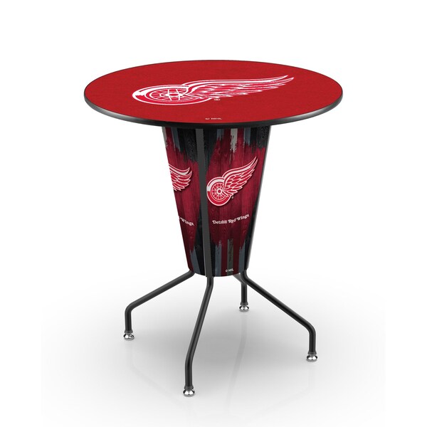 Lighted 42" Black Detroit Red Wings Pub Table