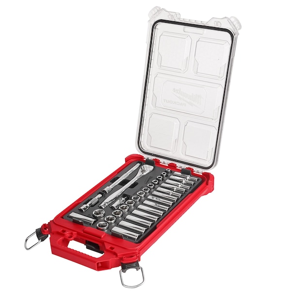 32pc 3/8" Metric Ratchet and Socket Set with PACKOUT Low-Profile Compact Organizer