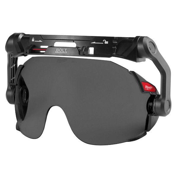 BOLT Eye Visor - Tinted Dual Coat Lens (Compatible with Milwaukee Safety Helmets), 5 in Height