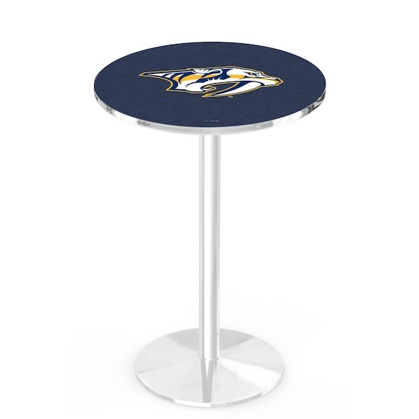 42" Chrome Nashville Predators Pub Table, 36" dia. Top