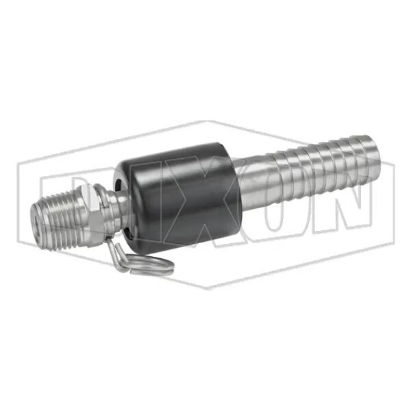 Ball Swivel Connector, 1/2 x 3/4 in Nominal, MNPT x Hose Shank, 300 SS, Domestic