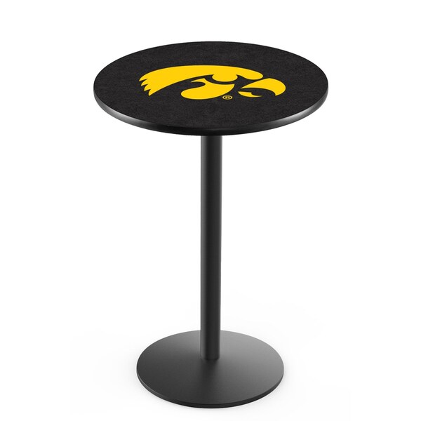 42" Blk Wrinkle Iowa Pub Table, 36" dia. Top