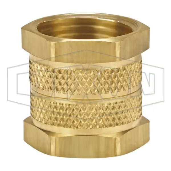 Adapter, 3/4-11-1/2, Female Garden Hose Thread Swivel x Female Garden Hose Thread, Brass, Domestic