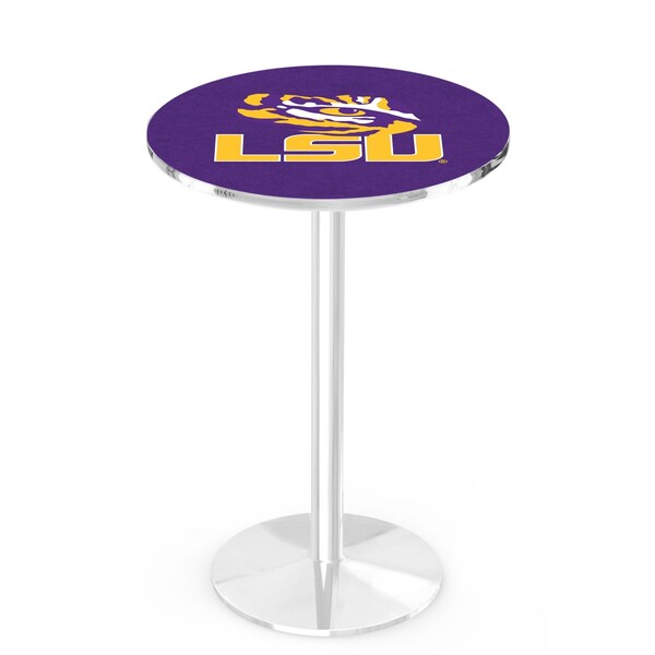 42" Chrome Louisiana State Pub Table, 36" dia. Top