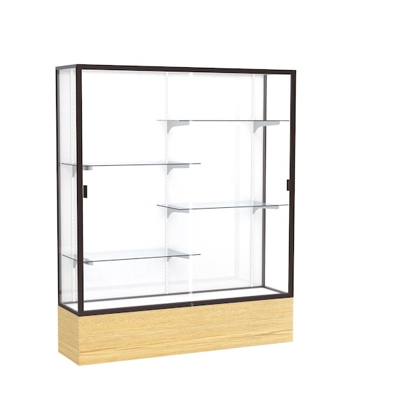 Floor Display Case 60x72x16, White, Dark Bronze