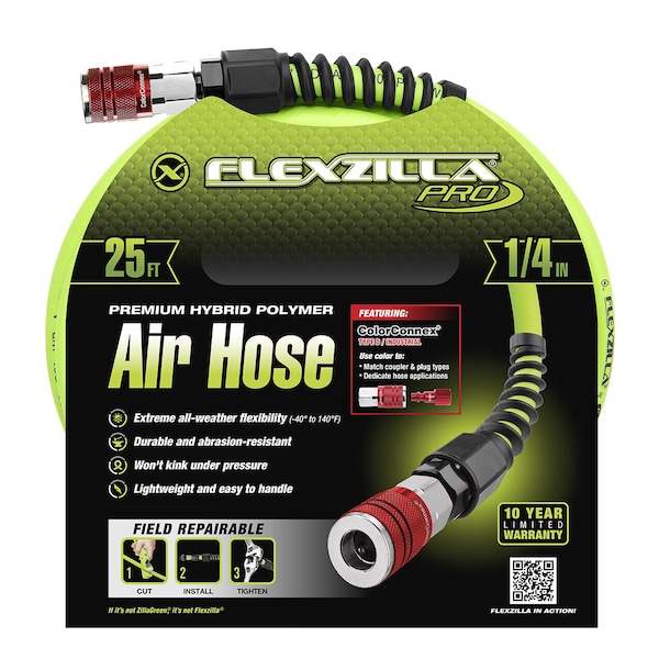 Pro Air Hose, 1/4" x 25, w ColorConnex