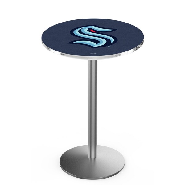 42" Stainless Steel Seattle Kraken Pub Table with 36" dia. top