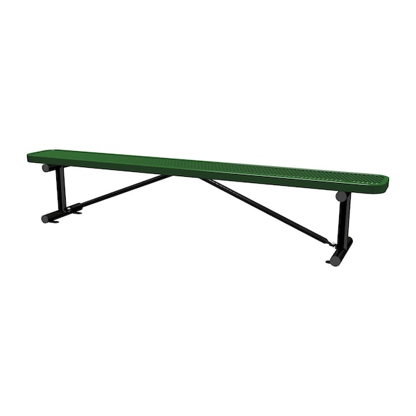 Bench w/o Back, Surfce Mount, 8ft., Blk/Grn