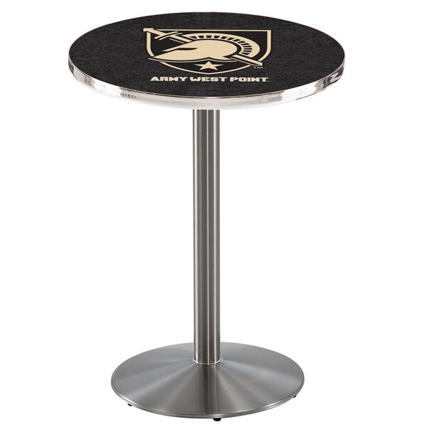 42" Stainless Steel US Military Academy ARMY Pub Table, 36" dia. Top
