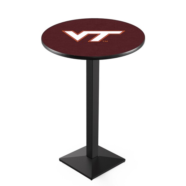 42" Blk Wrinkle Virginia Tech Pub Table, 36" dia. Top