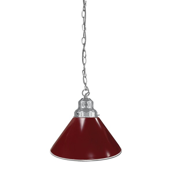 Burgundy Pendant Light, Chrome Fixture