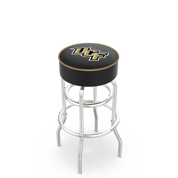 25" Central Florida Cushion Seat, 2-Ring Chrome Swivel Bar Stool